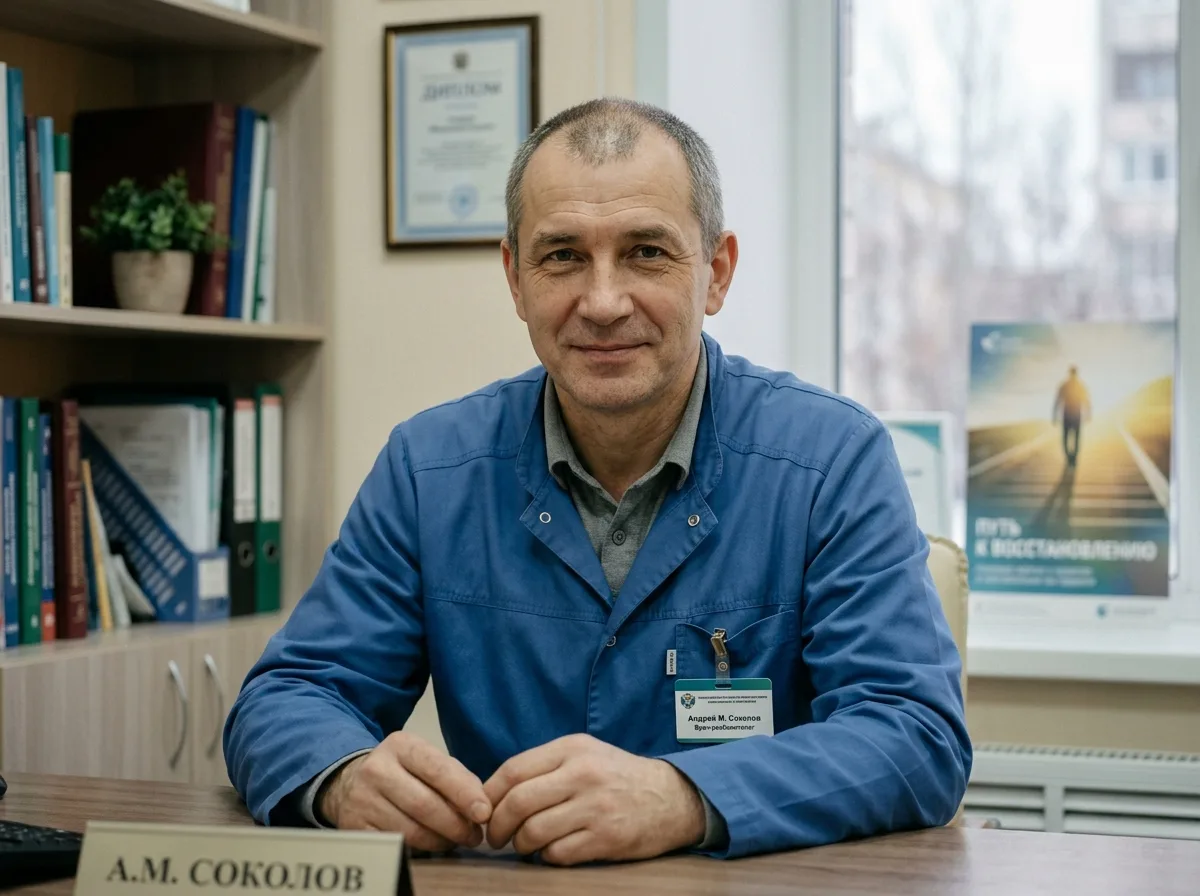 Врач-реабилитолог Соколов Андрей Михайлович — специалист по реабилитации после запоя, наркологическая клиника Самара, профессиональный портрет